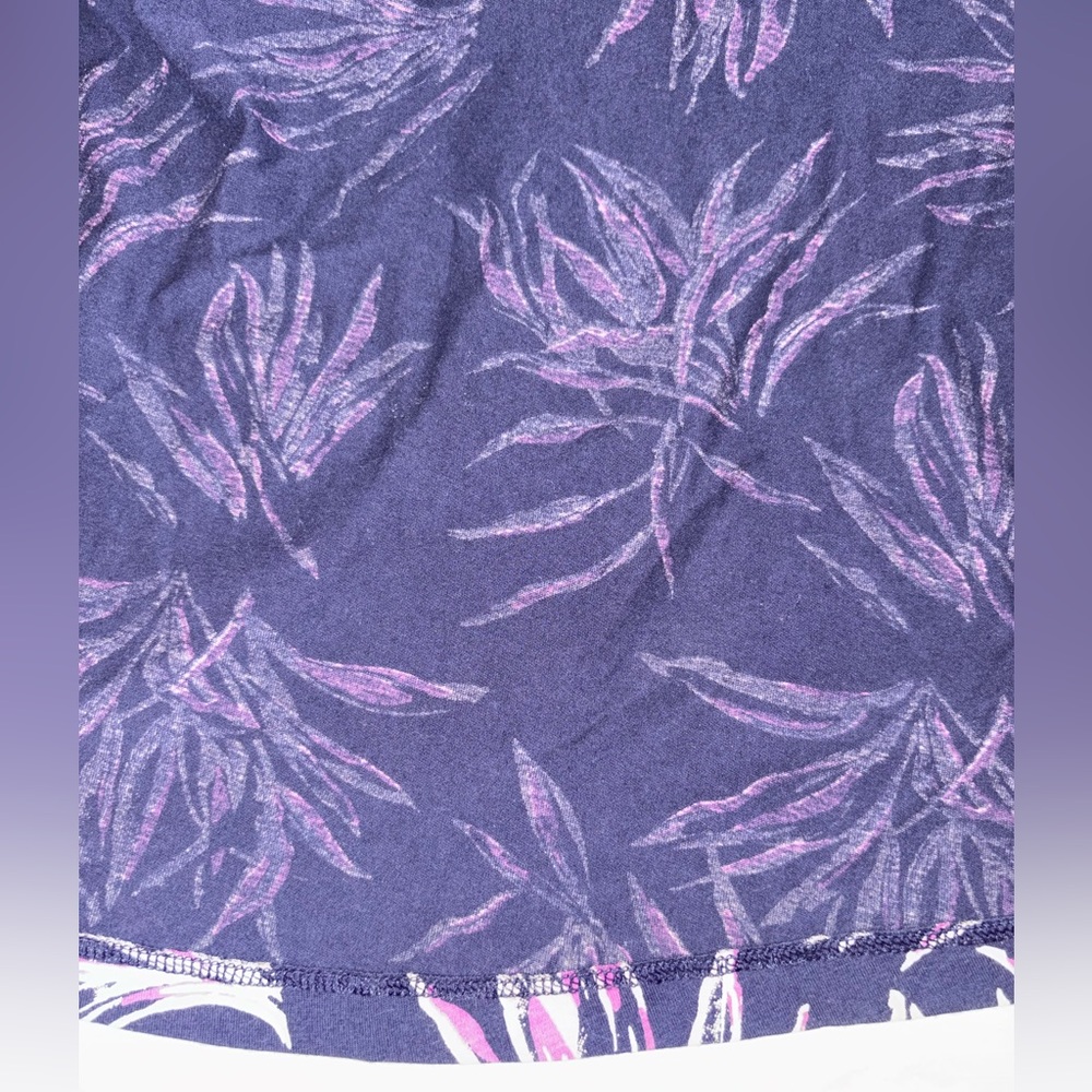 Pact Fit & Flare Shorty Midi Organic Cotton Dress in Navy Cream Palm Leaf - XL - Picture 5 of 16